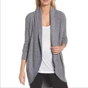 Barefoot Dreams Cozy Chic Lite Circle Cardigan In Blue Gray